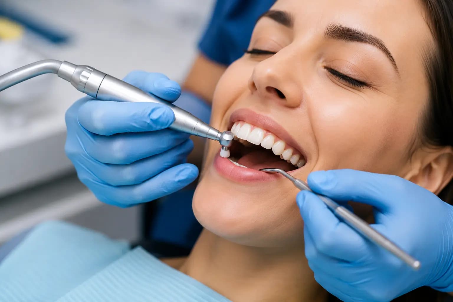 Procedimiento profesional de limpieza dental