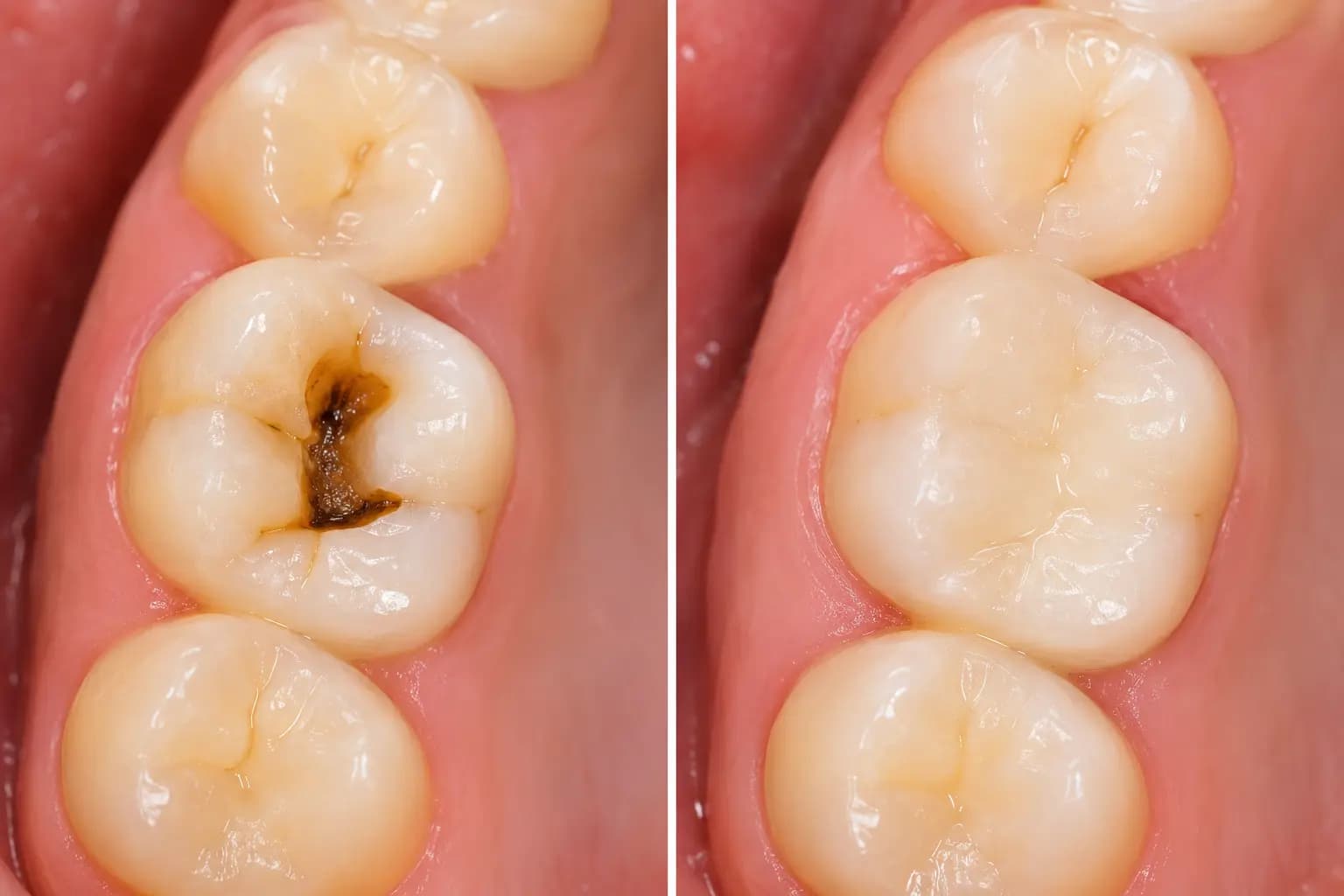 Restauración dental con resina estética de alta duración